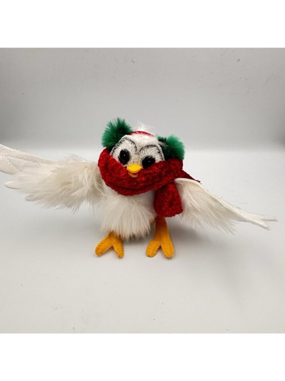 Annalee Dolls Christmas Winter White Owl Plush 2012 Red Scarf Green Earmuffs 5” - Picture 3 of 14